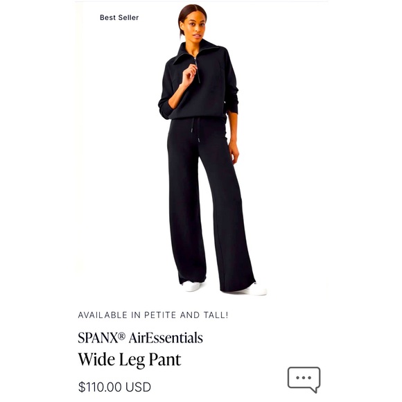 NWOT SPANX AIR ESSENTIALS WIDE LEG BLACK PANT - Picture 5 of 16